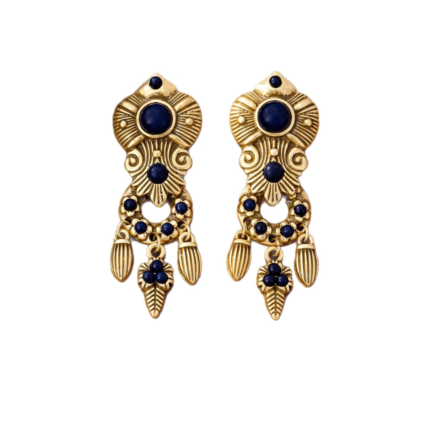 Bohemian Tassel Drop Earrings For Unisex Featuring Silver Zinc Alloy And Natural Stone Inlay