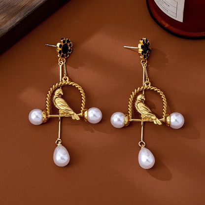 Animal For Women Alloy Earrings Featuring 925 Sterling Silver Ear Studs In Retro Style With Silver Finish