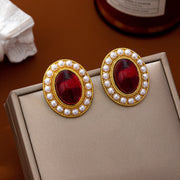 Wine Red Silver Needle