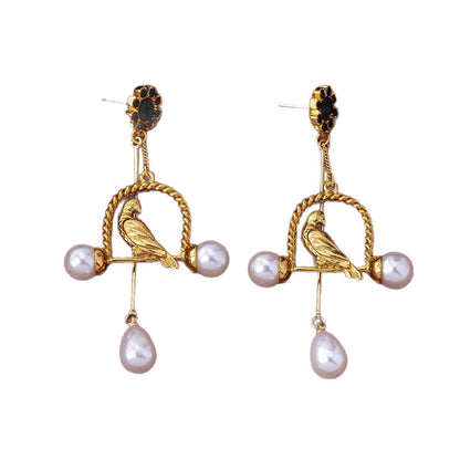 Animal For Women Alloy Earrings Featuring 925 Sterling Silver Ear Studs In Retro Style With Silver Finish