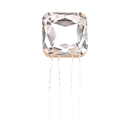 Geometric Bridal Insert Comb For Women With Rhinestones In Gold