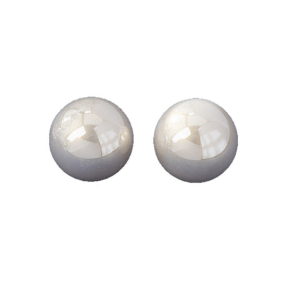 Sweet Natural Pink Stud Earrings With Artificial Pearl Inlay, Made Of Durable Zinc Alloy
