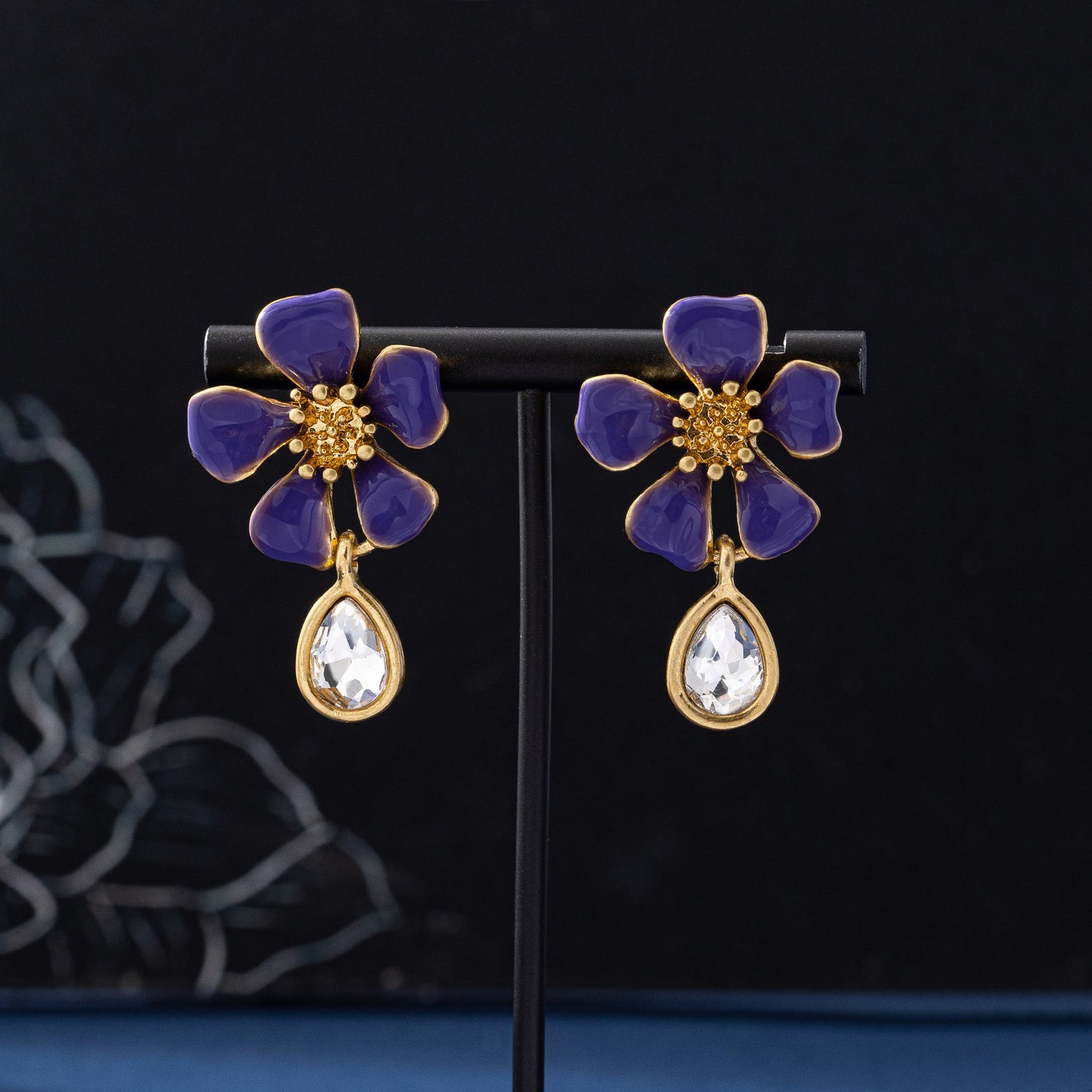 Oil Painting Enamel Red Drop Earrings For Women In Electroplated Zinc Alloy, Clip Earrings