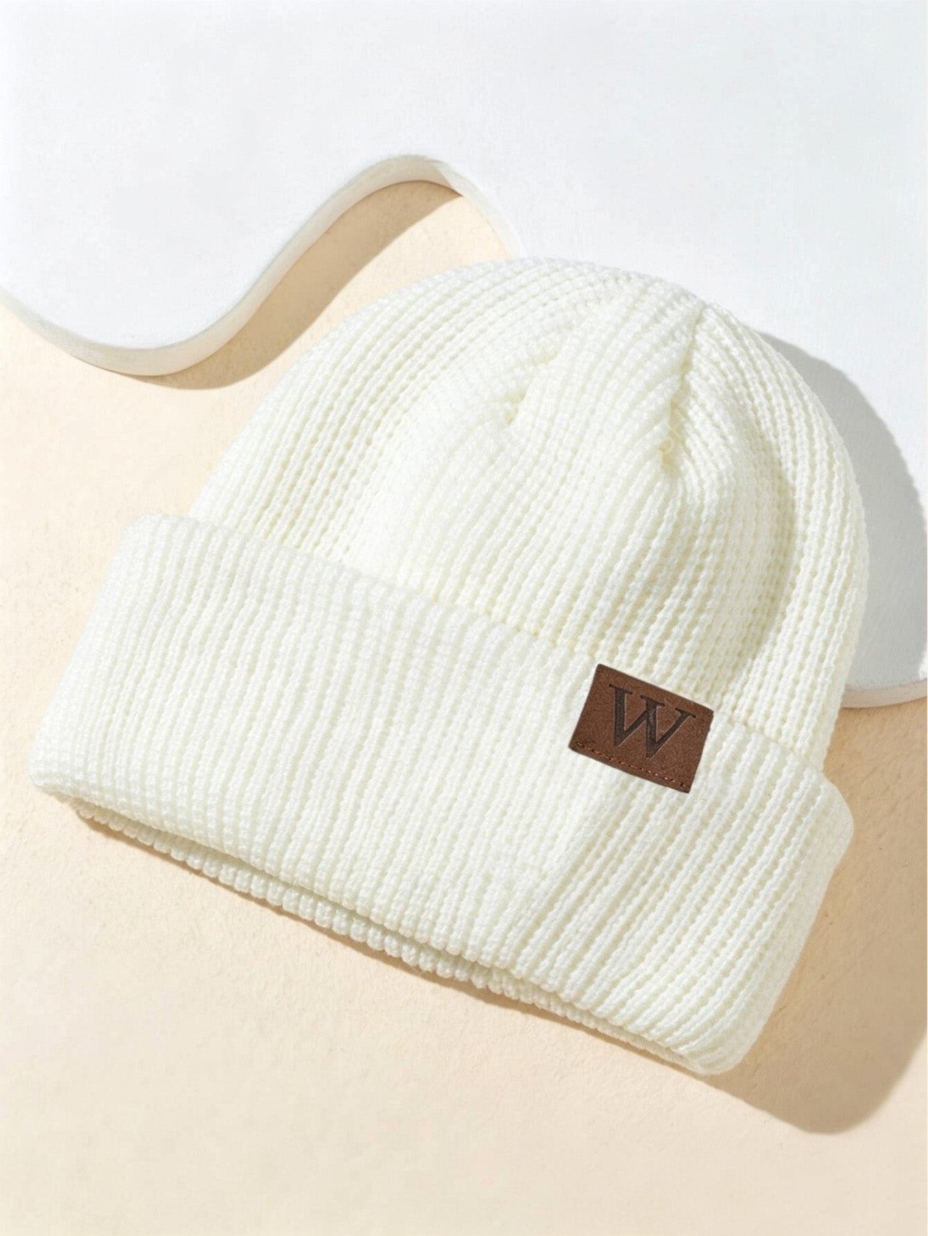 Warm Casual Girls' Wool Cap Brimless Hat Featuring Acrylic Material With Appliques Design