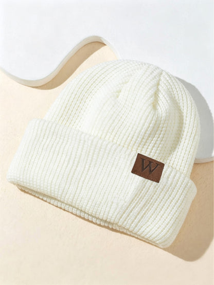 Warm Casual Girls' Wool Cap Brimless Hat Featuring Acrylic Material With Appliques Design