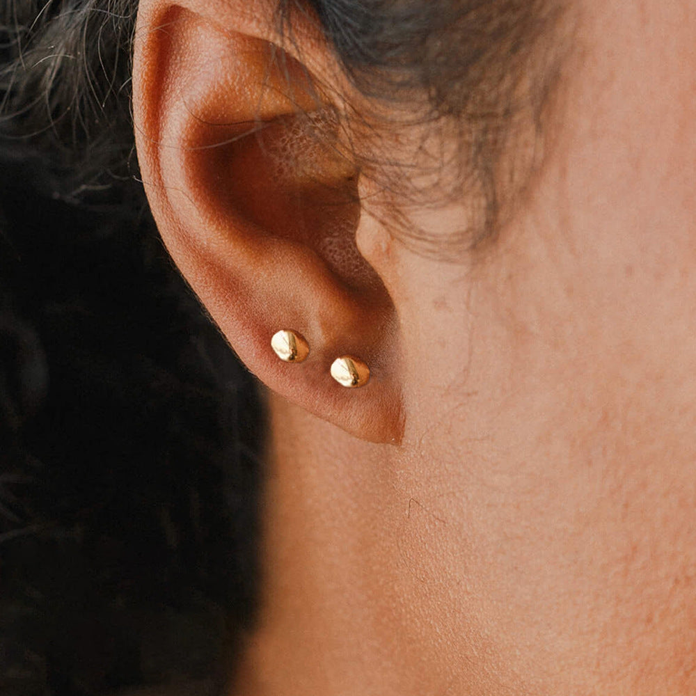 For Women Irregular Stud Earrings In 18K Real Gold Plated Titanium Steel Featuring Waterproof Non Tarnish Design