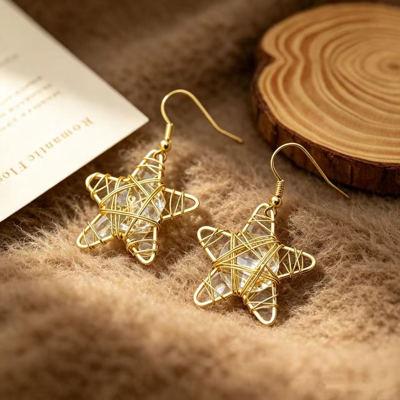 Pentagram Stud Earrings For Unisex Featuring Copper Ear Pins In Retro Style Metal Design