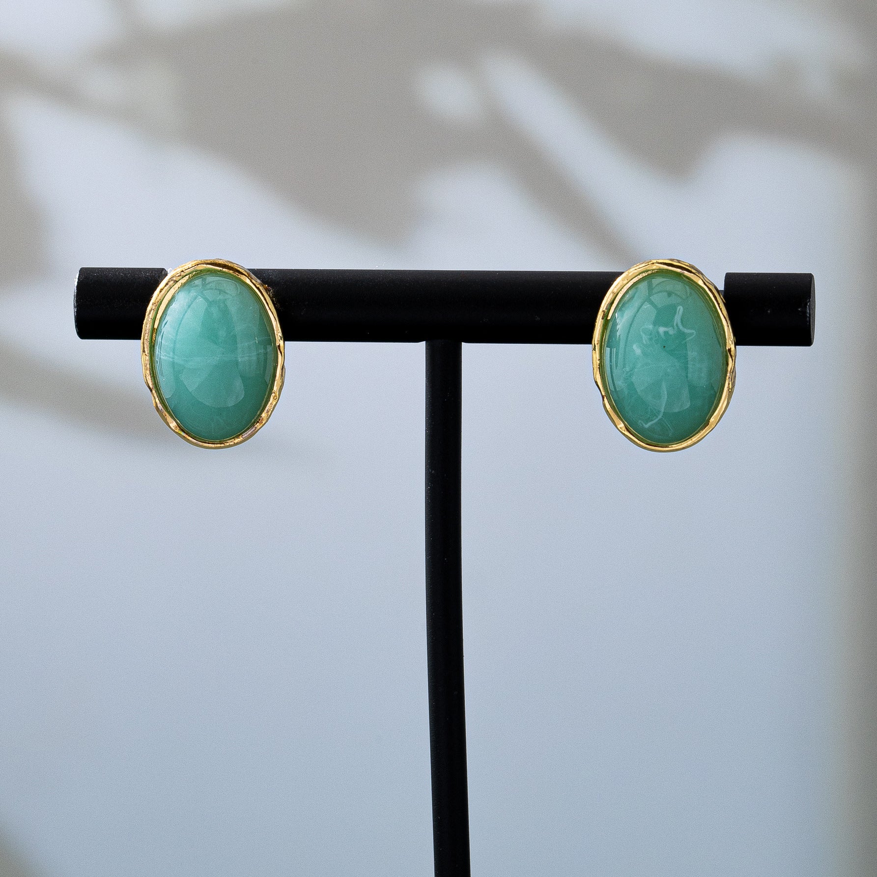 Oval Stud Earrings For Unisex Featuring Zinc Alloy With 925 Sterling Silver Ear Pins In Retro Style
