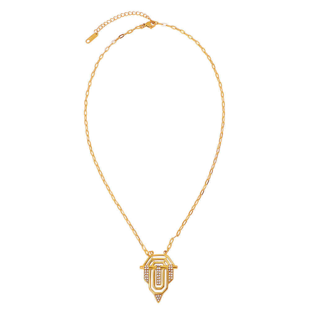 Waterproof Non Tarnish Gold Cross Necklace For Women In Titanium Steel With Cable Chain