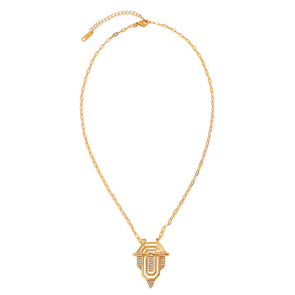 Waterproof Non Tarnish Gold Cross Necklace For Women In Titanium Steel With Cable Chain