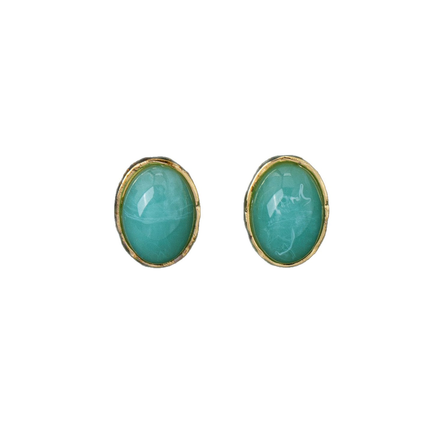 Oval Stud Earrings For Unisex Featuring Zinc Alloy With 925 Sterling Silver Ear Pins In Retro Style