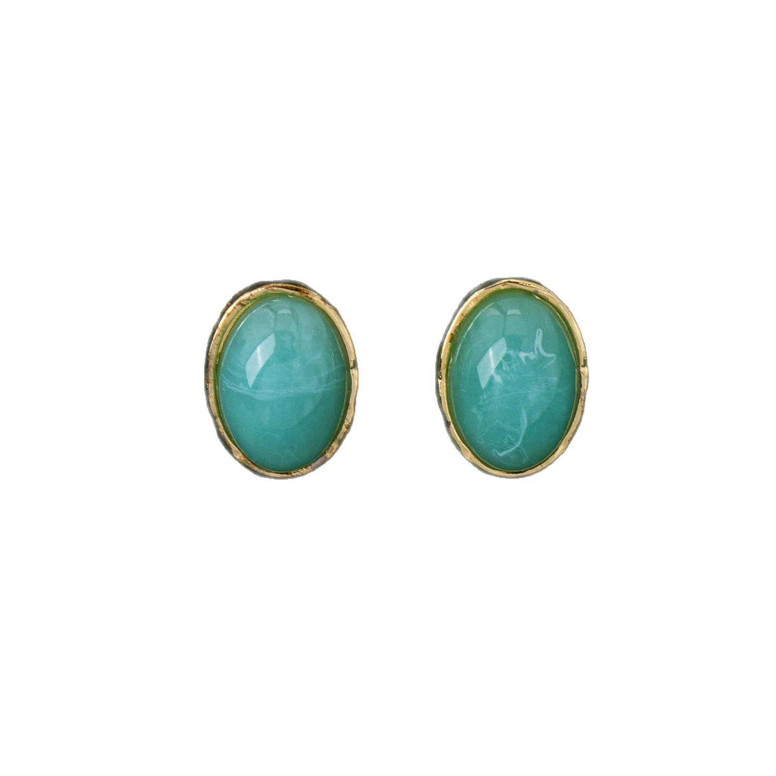 Oval Stud Earrings For Unisex Featuring Zinc Alloy With 925 Sterling Silver Ear Pins In Retro Style