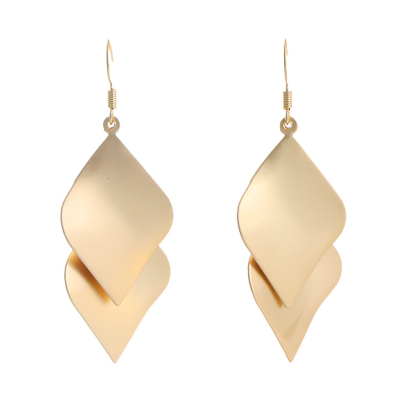Leaf Drop Earrings For Women Featuring Electroplated Alloy With Exaggerated Style And 925 Sterling Silver Studs