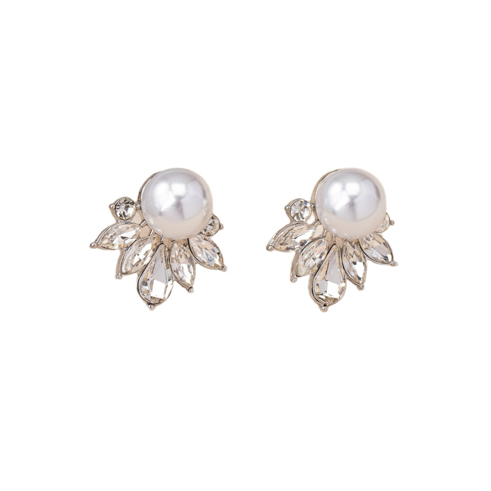Retro Flowers Tassel Earrings For Women With Zinc Alloy Ear Pins And Artificial Pearl Inlay, Clip-On Style