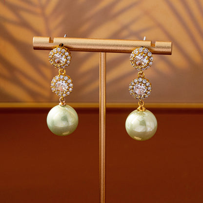 Drop Earrings With Flowers Design, Zinc Alloy Material Featuring Rhinestones, Available As Clip Earrings