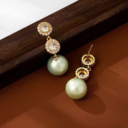 Drop Earrings With Flowers Design, Zinc Alloy Material Featuring Rhinestones, Available As Clip Earrings
