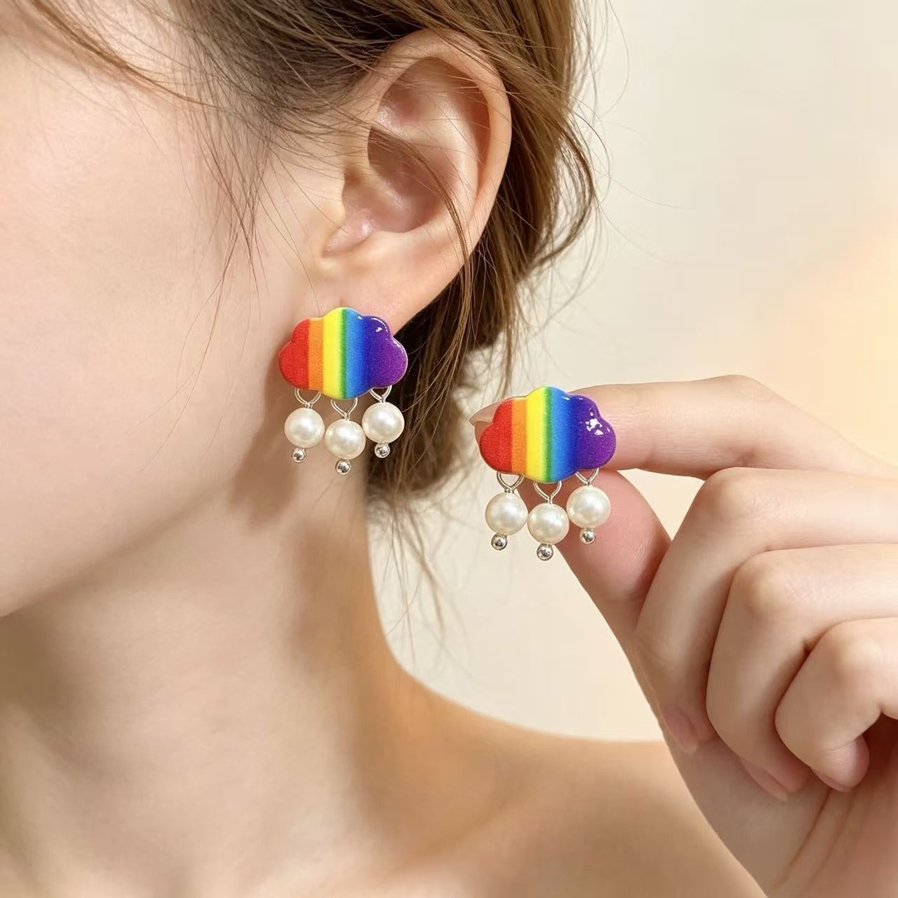 Clouds For Unisex Drop Earrings Featuring 925 Sterling Silver Ear Pins In Cute Style With Zinc Alloy