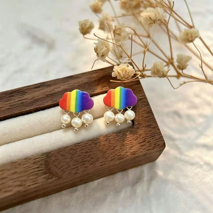 Clouds For Unisex Drop Earrings Featuring 925 Sterling Silver Ear Pins In Cute Style With Zinc Alloy