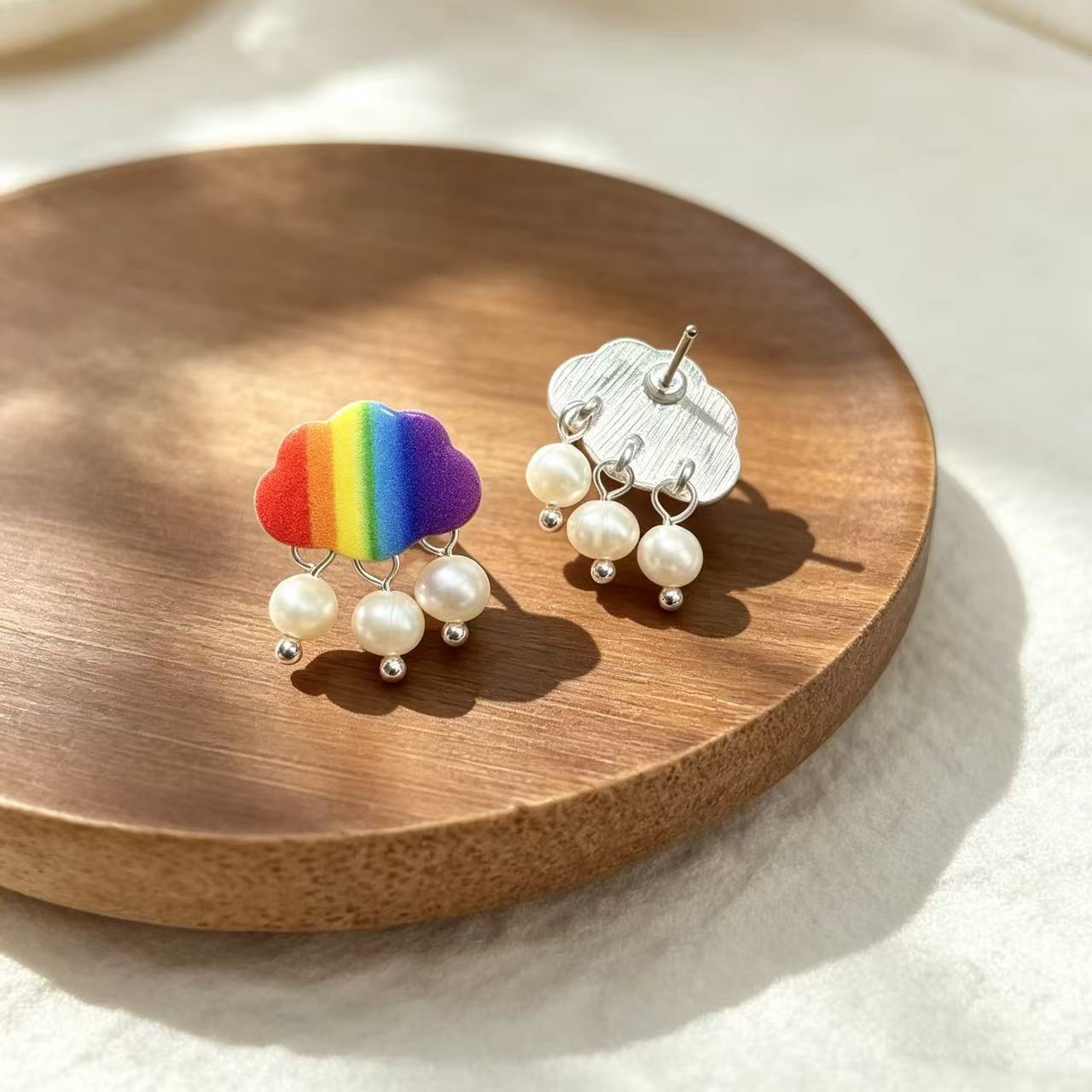 Clouds For Unisex Drop Earrings Featuring 925 Sterling Silver Ear Pins In Cute Style With Zinc Alloy