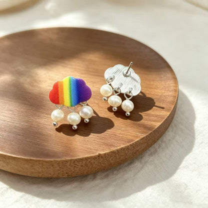 Clouds For Unisex Drop Earrings Featuring 925 Sterling Silver Ear Pins In Cute Style With Zinc Alloy