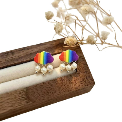 Clouds For Unisex Drop Earrings Featuring 925 Sterling Silver Ear Pins In Cute Style With Zinc Alloy