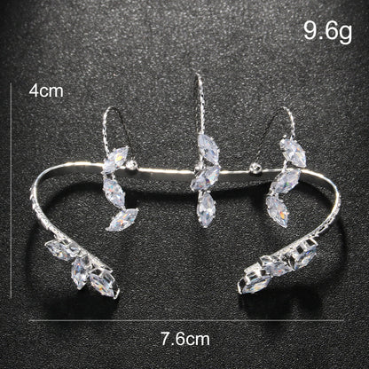 Geometric Silver Alloy Bangle For Women With Electroplated Finish And Zircon Inlay