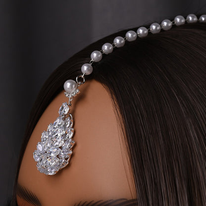 Bridal Water Droplets Hair Chain Insert Comb For Women With Rhinestones, Perfect For Wedding Season