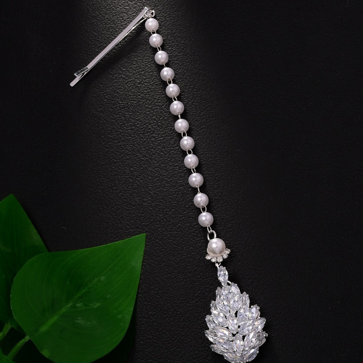 Bridal Water Droplets Hair Chain Insert Comb For Women With Rhinestones, Perfect For Wedding Season