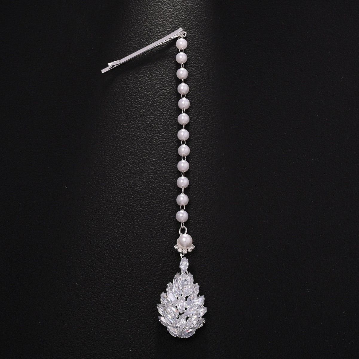 Bridal Water Droplets Hair Chain Insert Comb For Women With Rhinestones, Perfect For Wedding Season