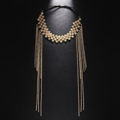 Ethnic Style Tassel Hair Band For Women With Rhinestones Embellishment