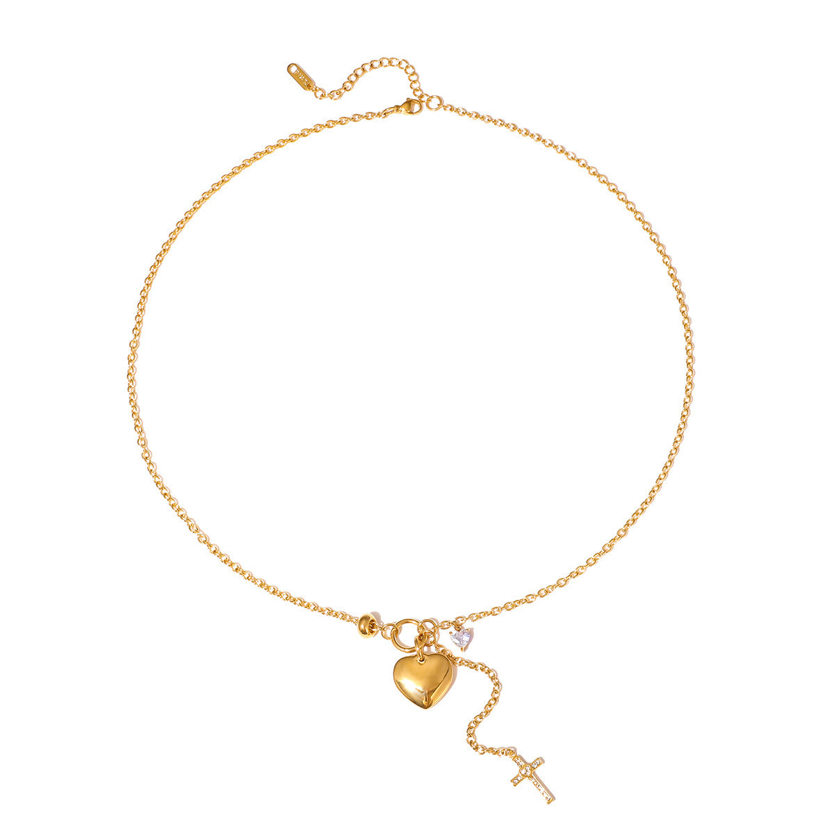 Sweet Heart Shape Necklace For Women In 18K Real Gold Plated With Titanium Steel Pendant