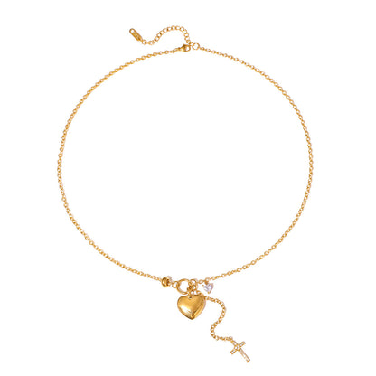 Sweet Heart Shape Necklace For Women In 18K Real Gold Plated With Titanium Steel Pendant
