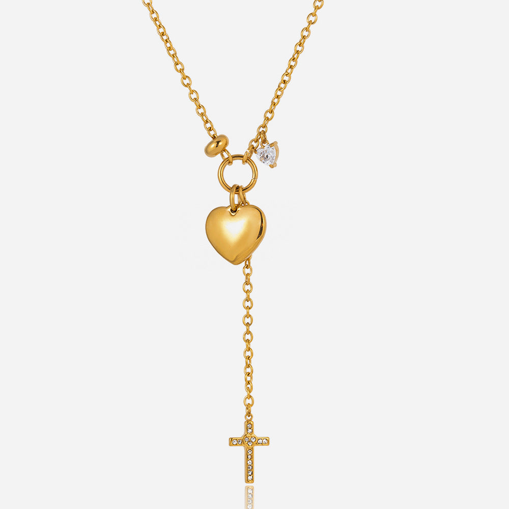 Sweet Heart Shape Necklace For Women In 18K Real Gold Plated With Titanium Steel Pendant