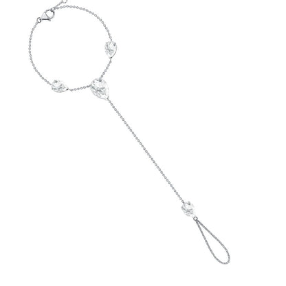 Water Droplets Silver Alloy Hand Chain Bracelet For Women, Elegant And Stylish Accessory