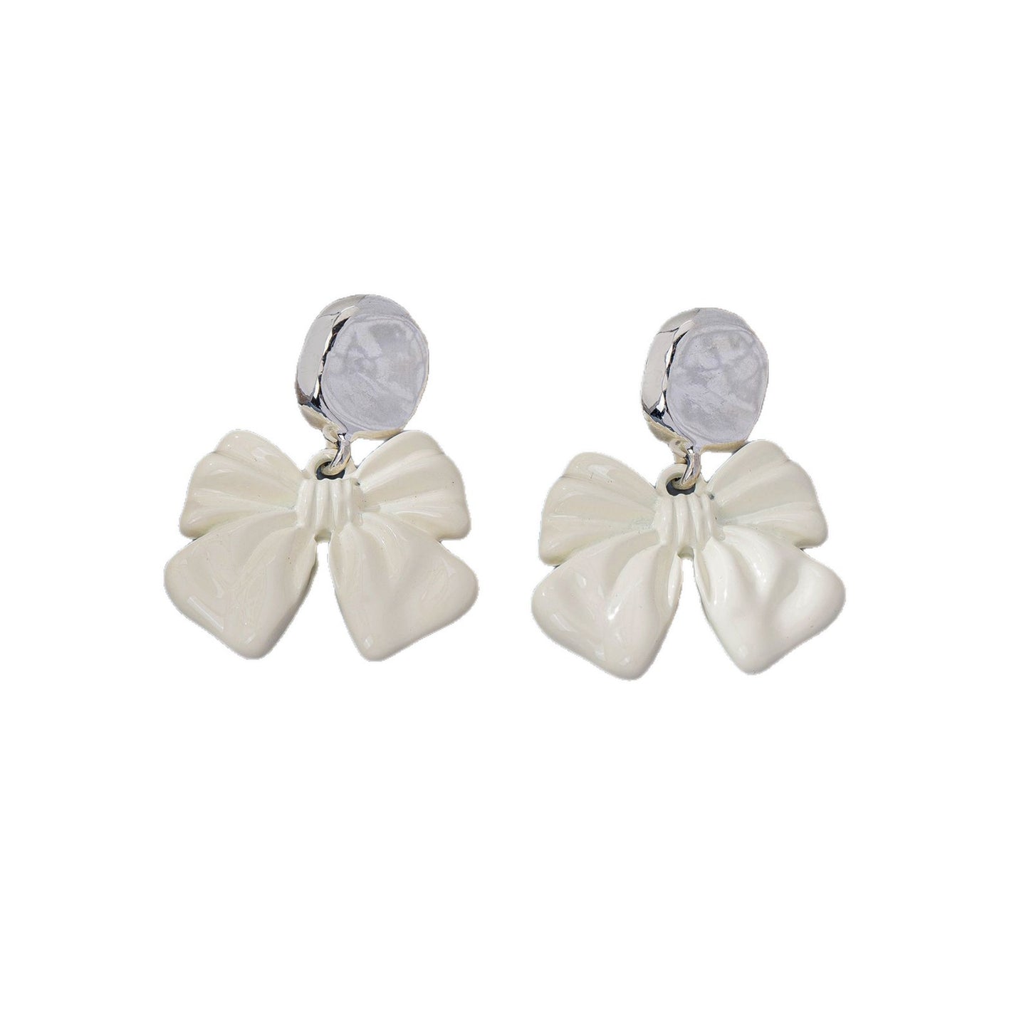 Bow Tie Stud Earrings For Unisex Featuring Electroplated Zinc Alloy With 925 Sterling Silver Posts In Retro Style