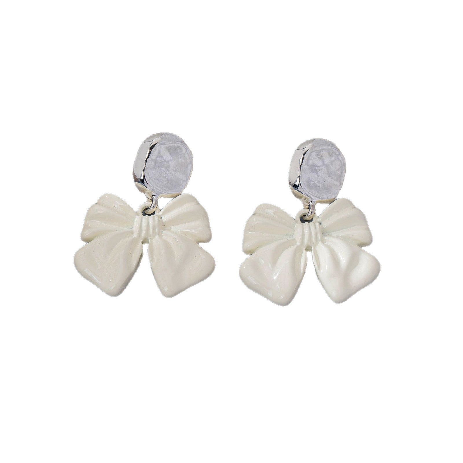 Bow Tie Stud Earrings For Unisex Featuring Electroplated Zinc Alloy With 925 Sterling Silver Posts In Retro Style