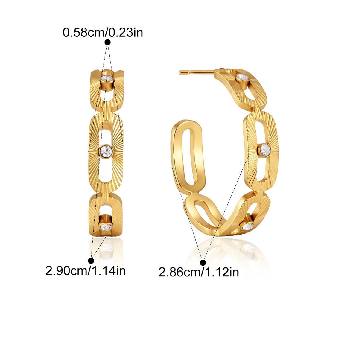Retro Flowers Carving Earrings For Women With Titanium Steel Ear Pins And Rhinestone Inlay