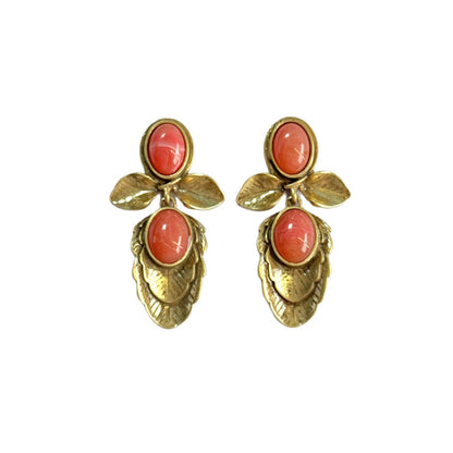 Petal Stud Earrings For Unisex Featuring Electroplated Alloy With 925 Sterling Silver Ear Pins In Silver