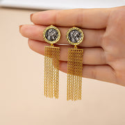 11 * Silver Needle--Tassel Ear Studs