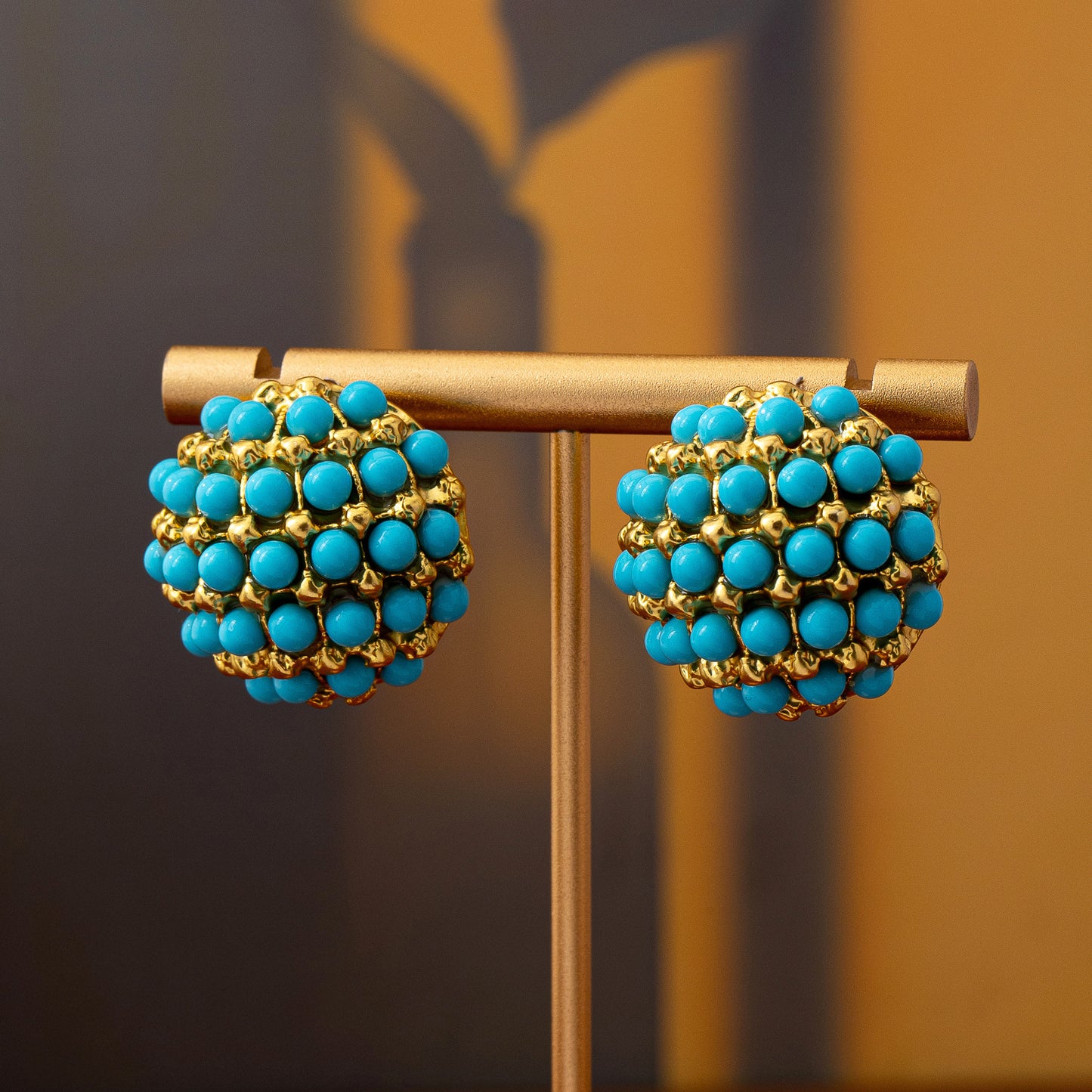Geometric Stud Earrings For Women In Dyed Black Zinc Alloy Featuring Electroplated Finish With 925 Sterling Silver Posts