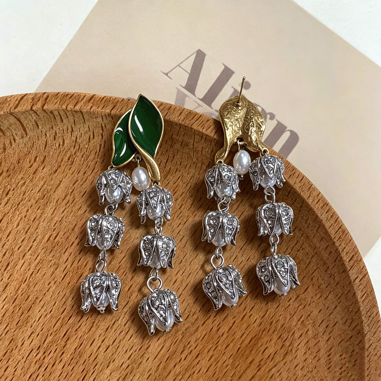 Flowers Stud Earrings For Unisex Featuring Enamel Craft And Rhinestones Inlay, Made With 925 Sterling Silver And Zinc Alloy