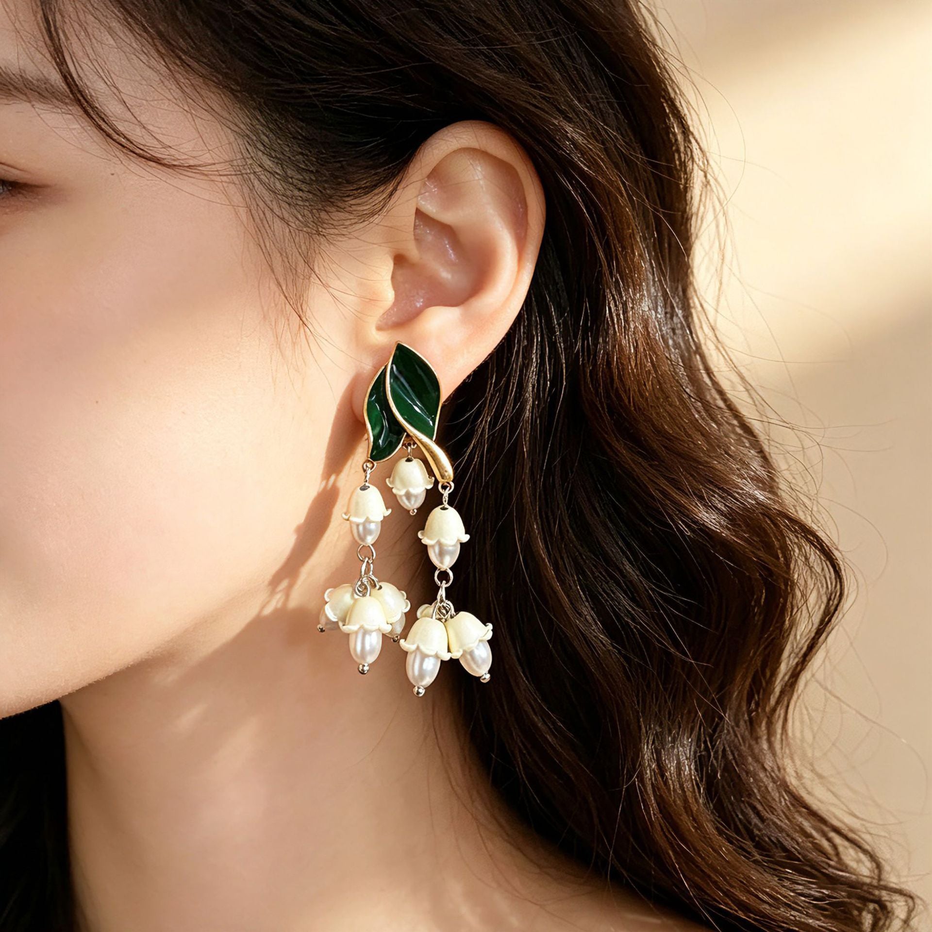 Flowers Stud Earrings For Unisex Featuring Enamel Craft And Rhinestones Inlay, Made With 925 Sterling Silver And Zinc Alloy