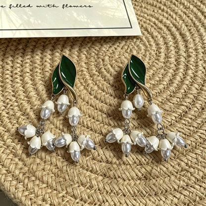 Flowers Stud Earrings For Unisex Featuring Enamel Craft And Rhinestones Inlay, Made With 925 Sterling Silver And Zinc Alloy