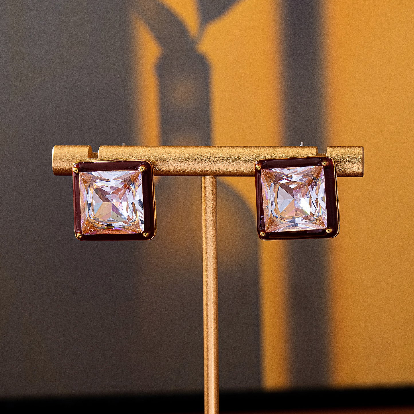 Elaborate Geometric Stud Earrings For Unisex Featuring Zinc Alloy With Zircon Inlay And 925 Sterling Silver Ear Pins
