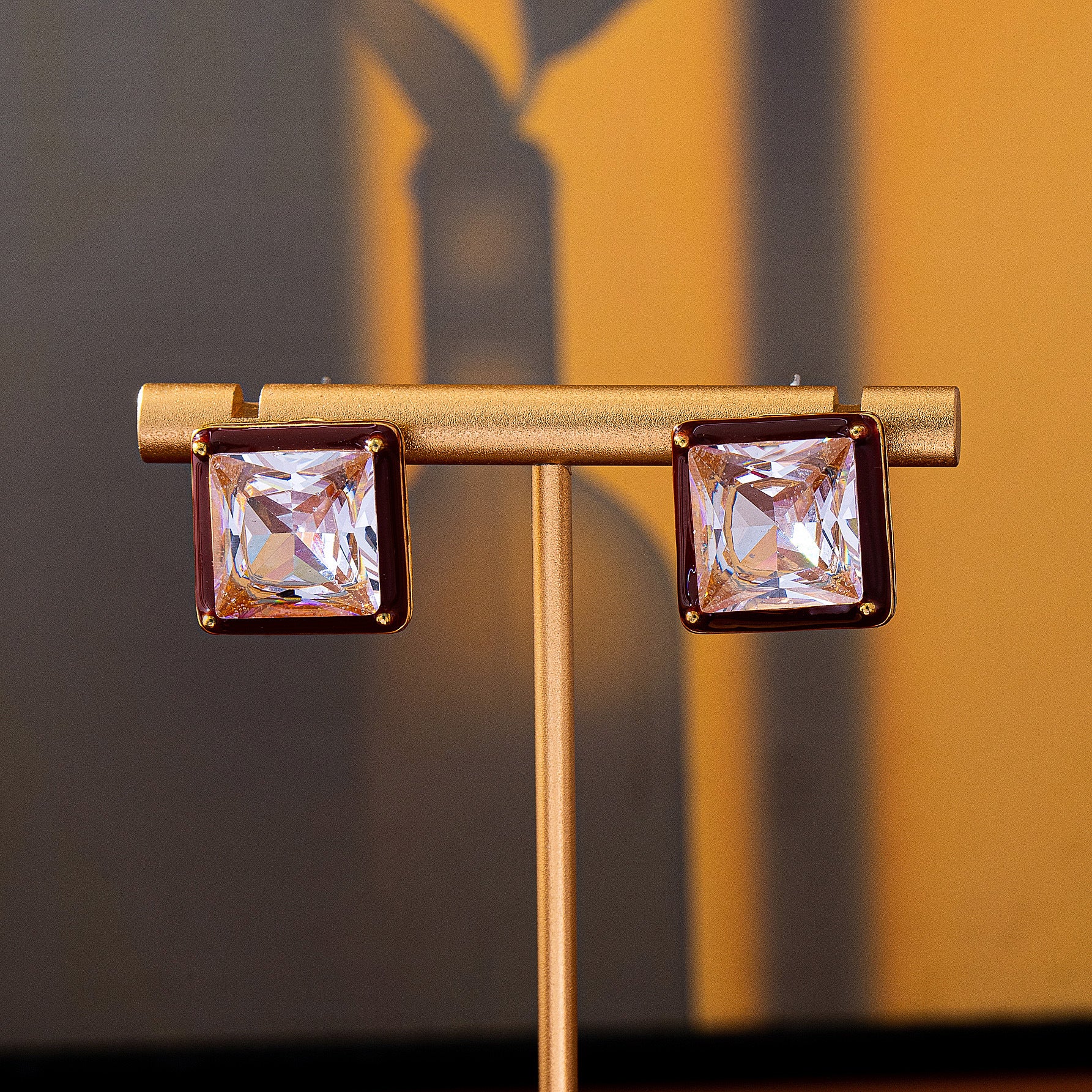 Elaborate Geometric Stud Earrings For Unisex Featuring Zinc Alloy With Zircon Inlay And 925 Sterling Silver Ear Pins