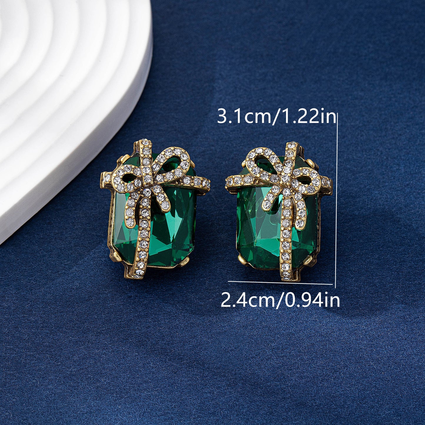 Retro Purple Bow Tie Earrings For Women, Electroplated Metal With Rhinestone Inlay, Stud Earrings