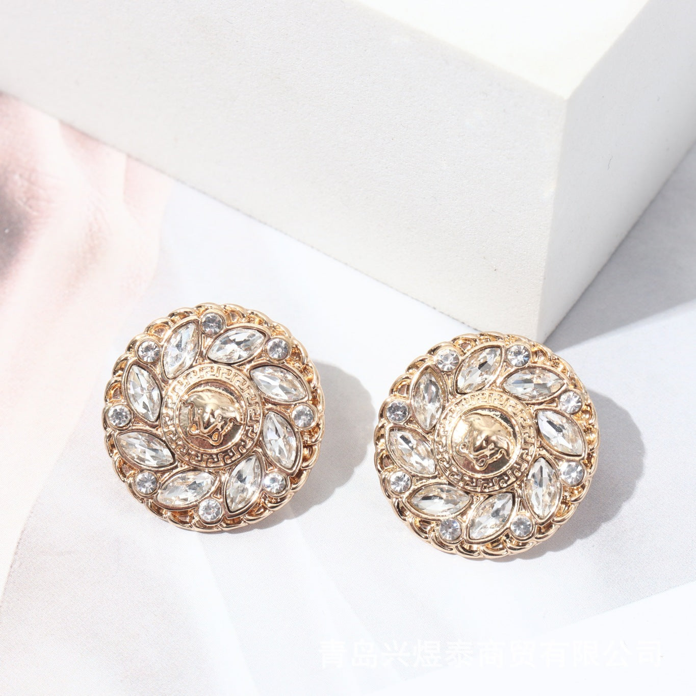 Stud Earrings For Women With Alloy And Rhinestones, Featuring 925 Sterling Silver Ear Pins