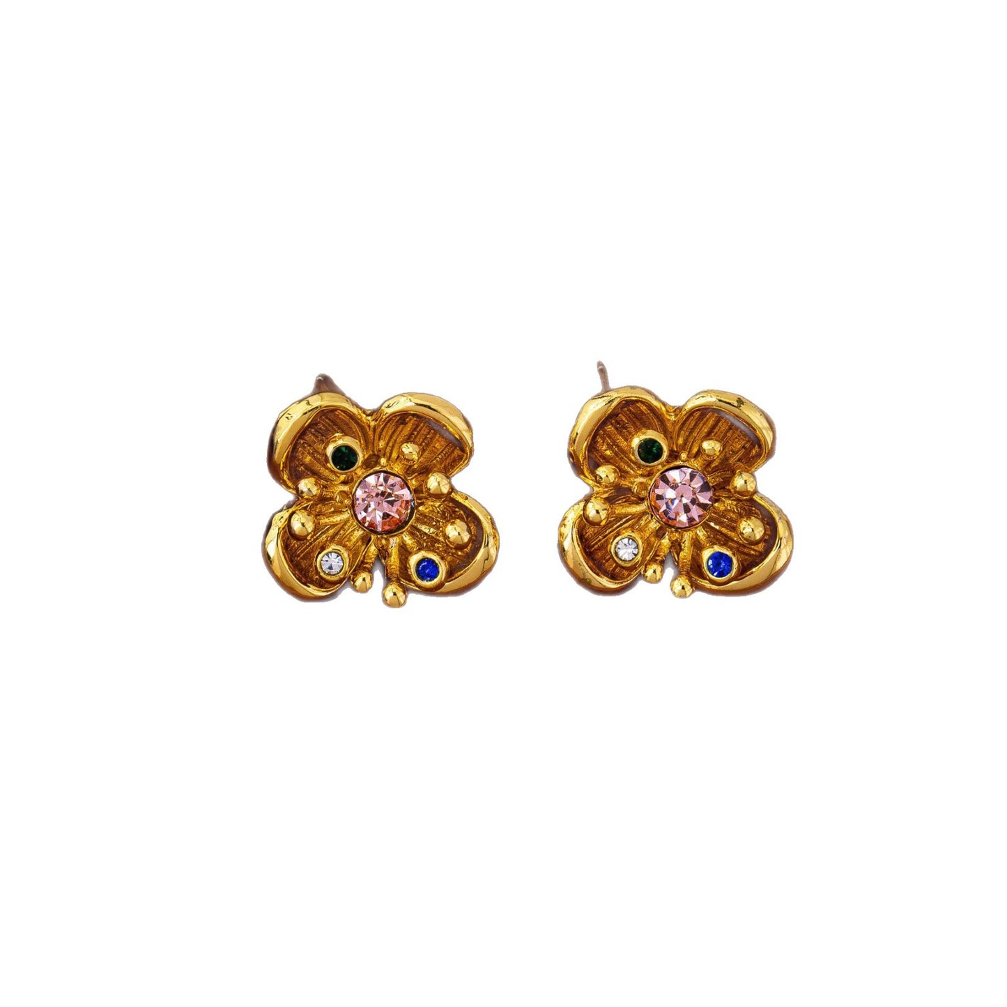 Retro Heart Shape Stud Earrings For Women In Zinc Alloy With Artificial Pearl Inlay