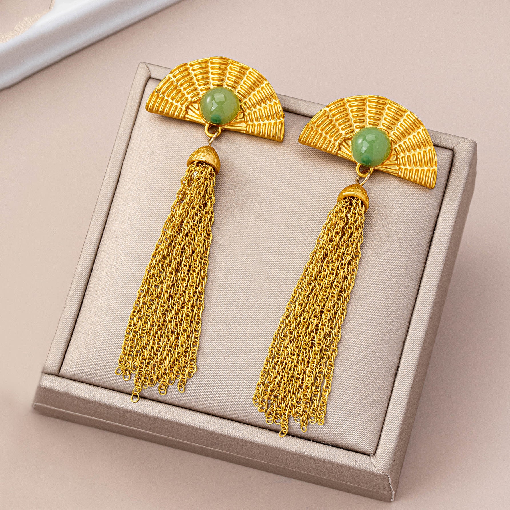 Sector Tassel Stud Earrings For Unisex Featuring Zinc Alloy With Rhinestones And 925 Sterling Silver Posts In Silver