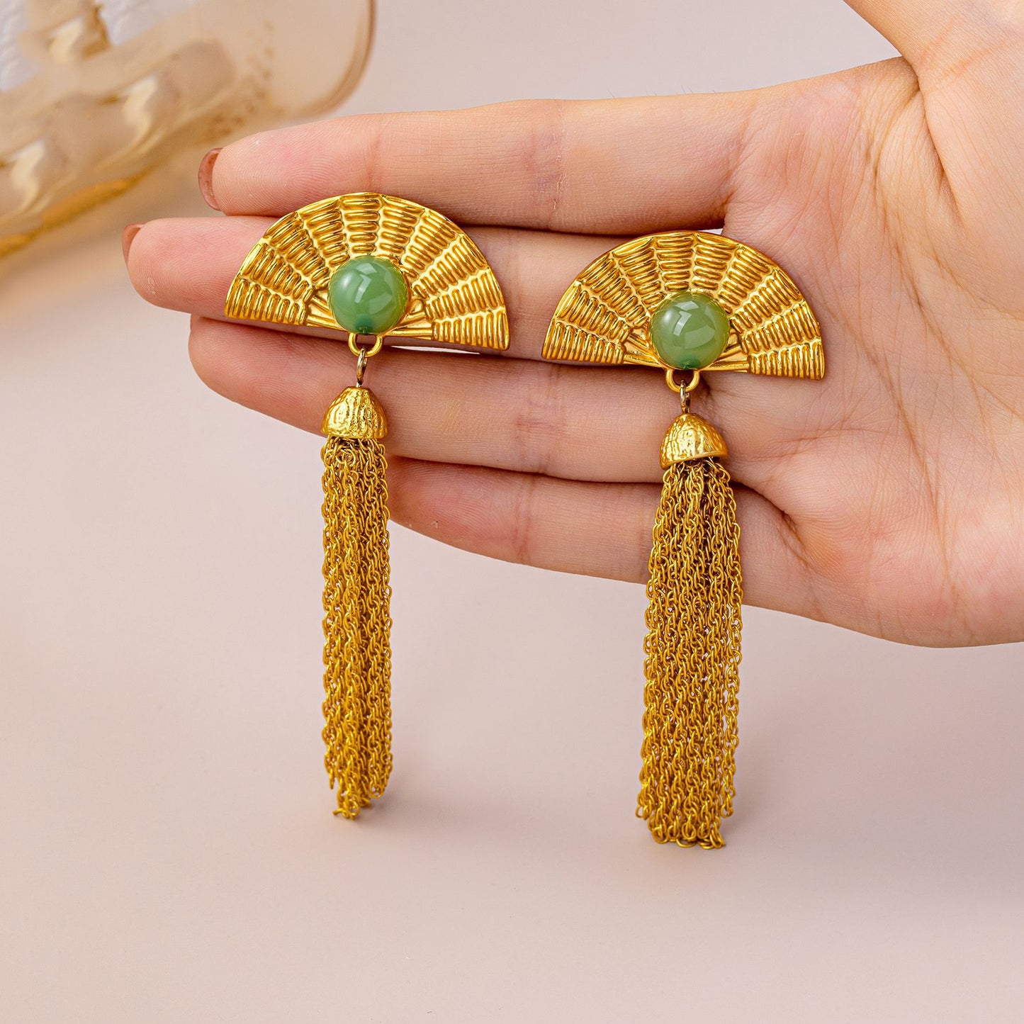Sector Tassel Stud Earrings For Unisex Featuring Zinc Alloy With Rhinestones And 925 Sterling Silver Posts In Silver